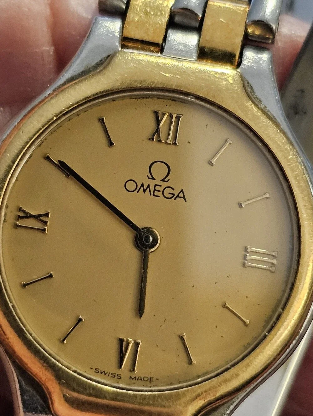 Omega De Ville Watch Women Size 22mm Gold Silver Two Tone Vintage Swiss 54920093